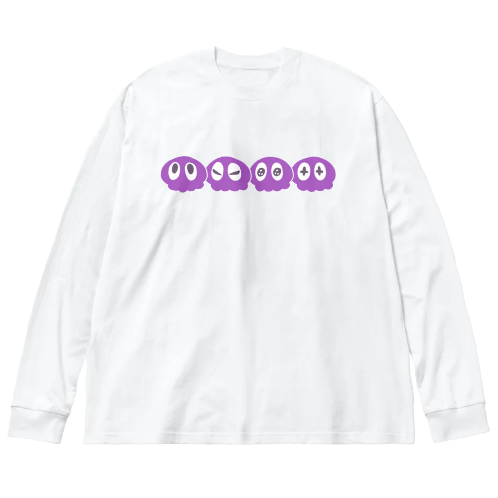 流星街くらげやのよんれんくらげ パープル Big Long Sleeve T-Shirt