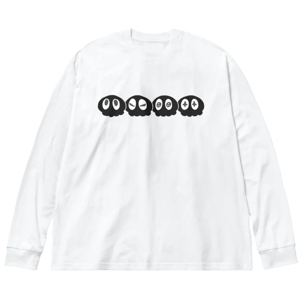 流星街くらげやのよんれんくらげ ブラック Big Long Sleeve T-Shirt