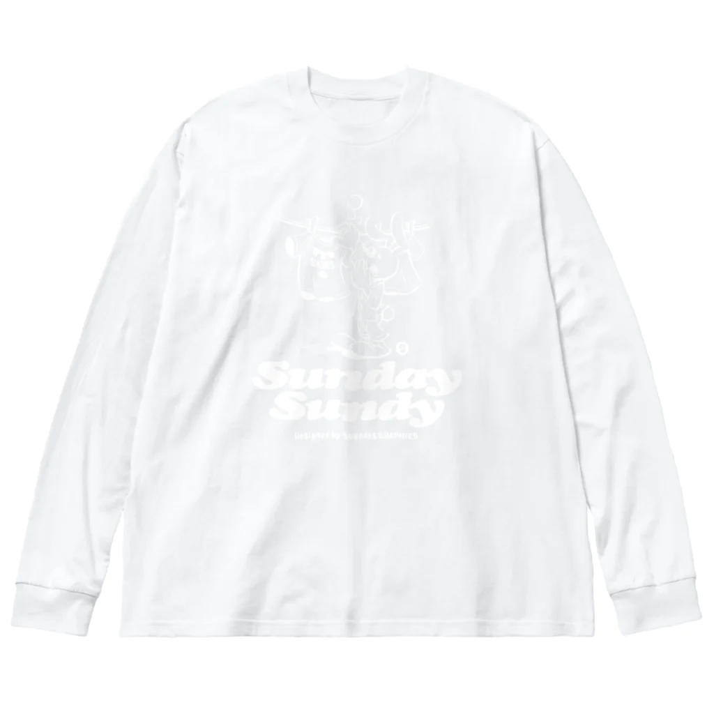 SUNDAYS GRAPHICSのSUNDAY SUNDY No.2 (白ロゴ) Big Long Sleeve T-Shirt