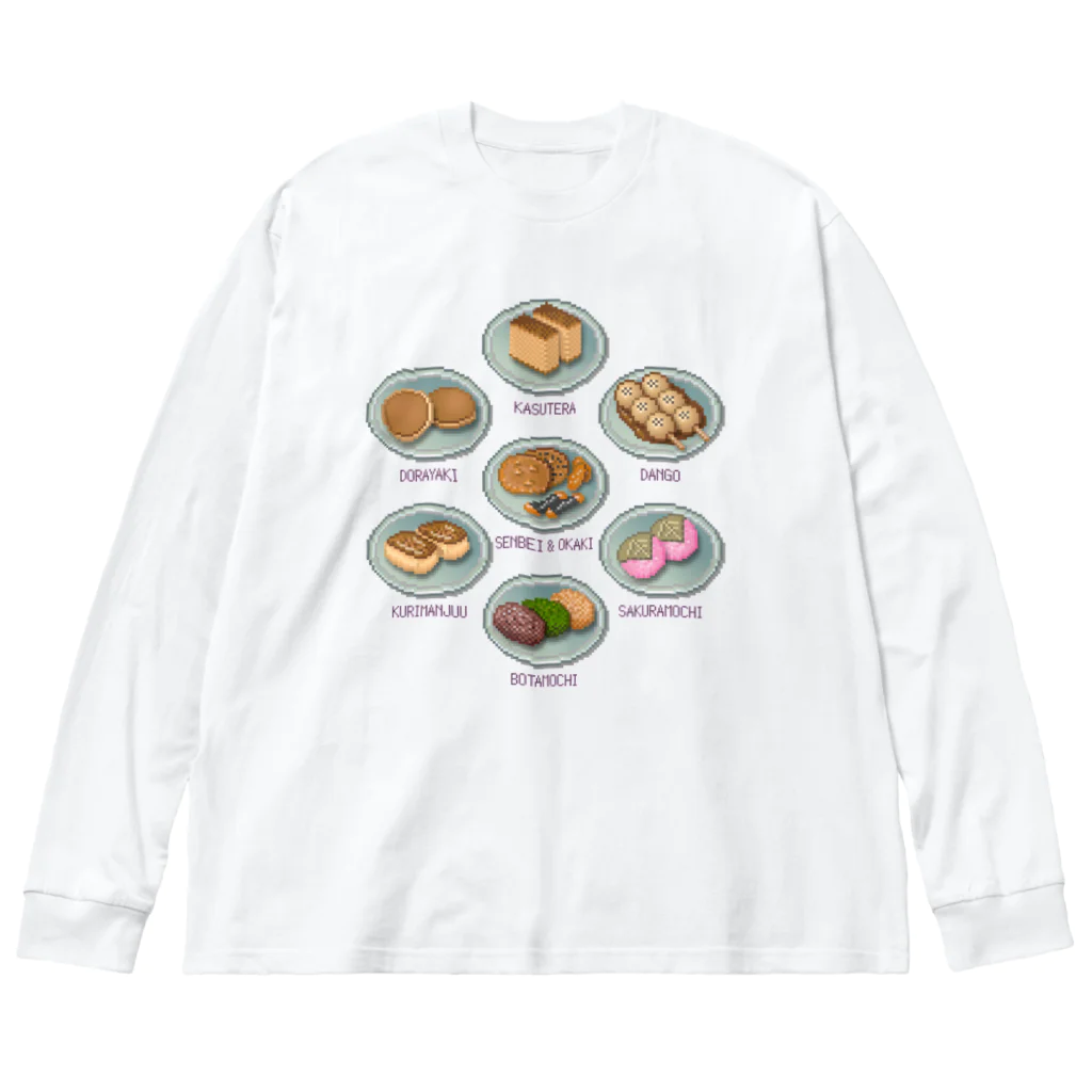 猫と釣り人のWAGASHI_2 ビッグシルエットロングスリーブTシャツ