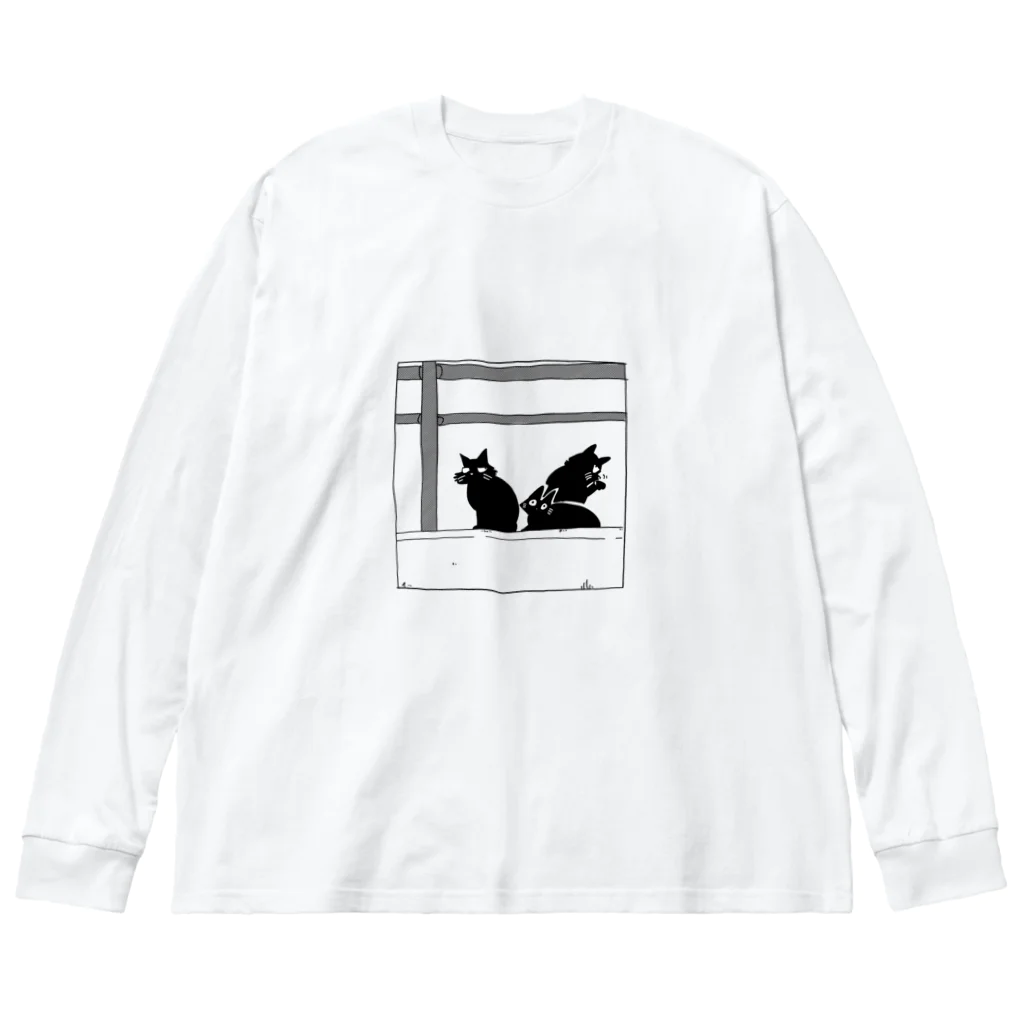 旅する漫画家shimi43ショップの黒猫たち Big Long Sleeve T-Shirt