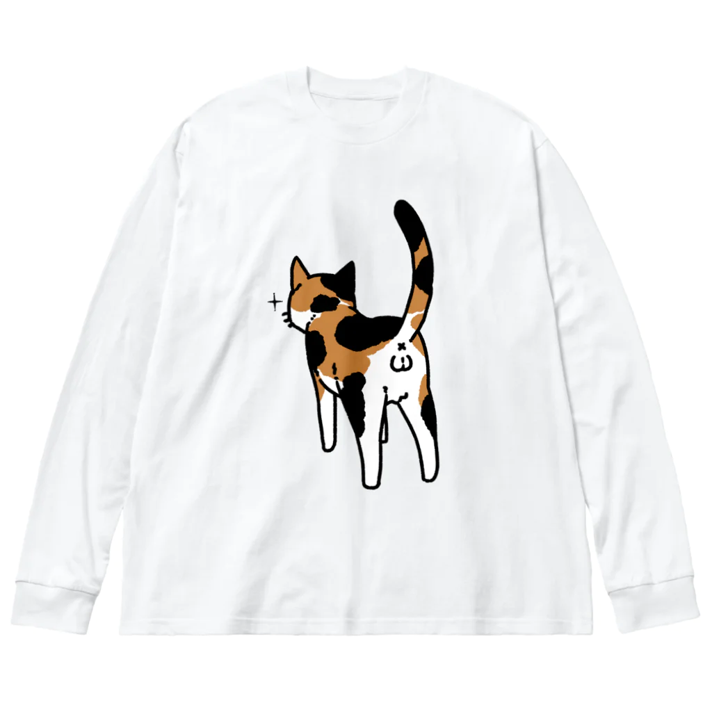 Riotoのねこけつω（三毛猫） ビッグシルエットロングスリーブTシャツ