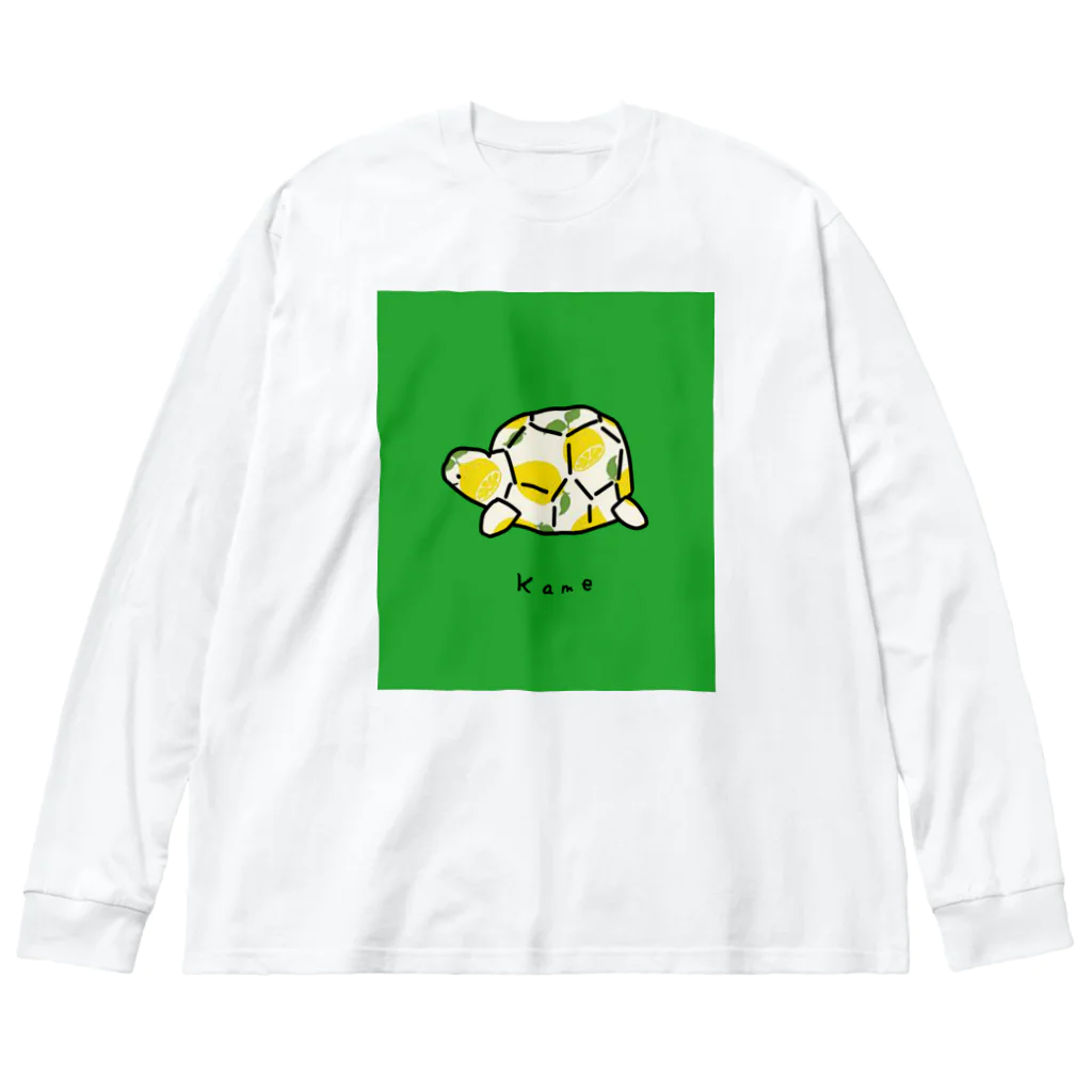 小鳥と映画館のカメレモン柄 Big Long Sleeve T-Shirt