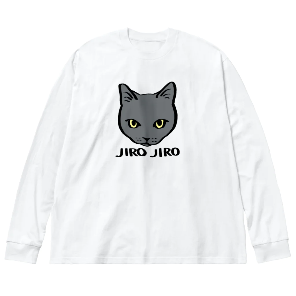 ネコに真珠のお猫様02 ビッグシルエットロングスリーブTシャツ