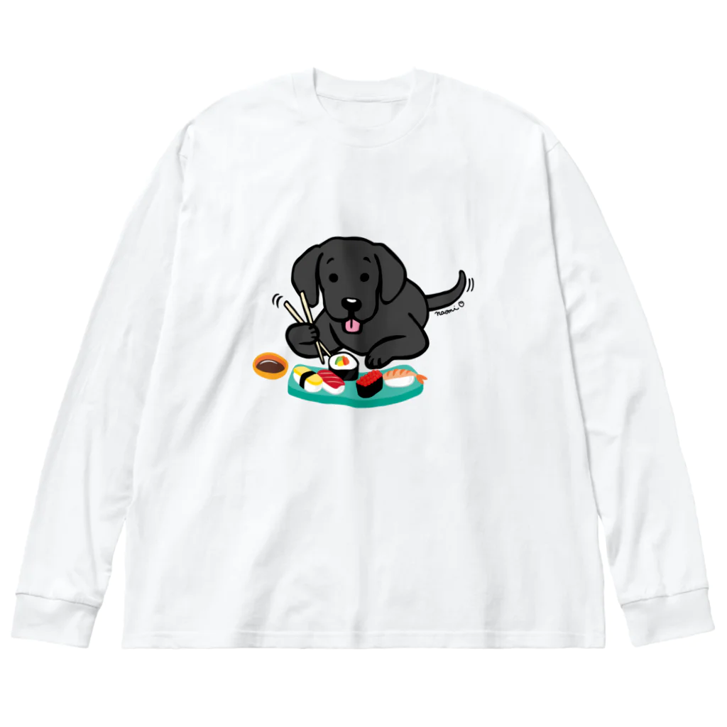 ハッピー・ラブラドールズのお寿司大好き黒ラブ Big Long Sleeve T-Shirt