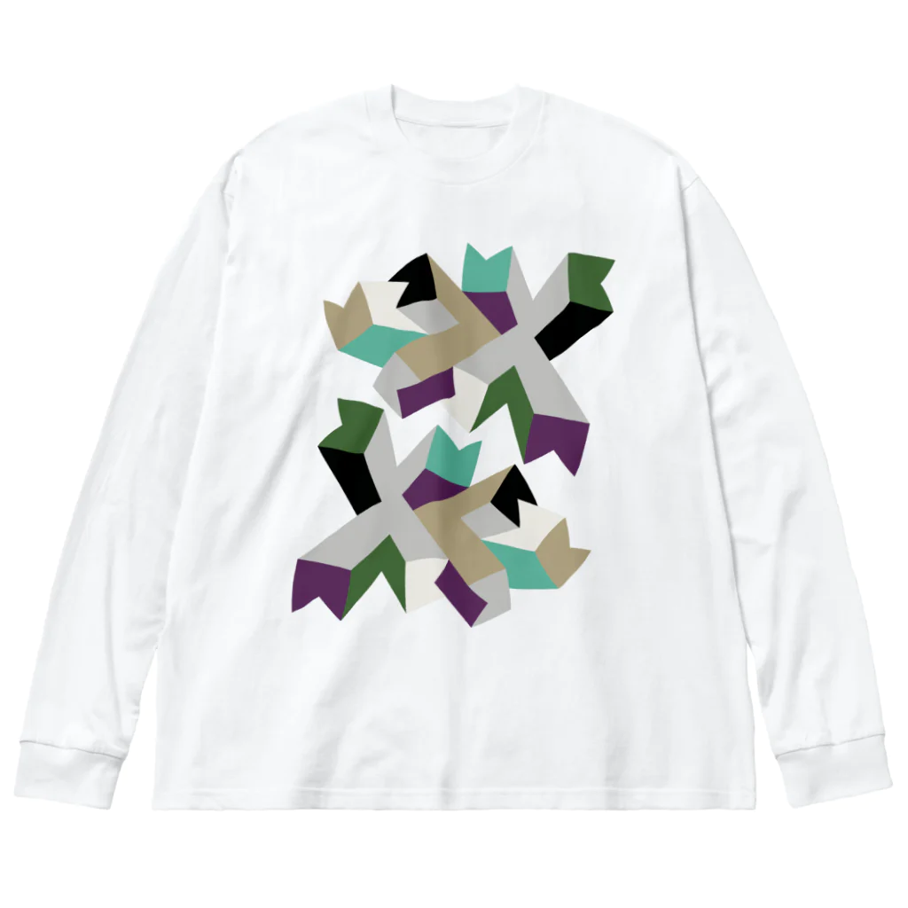 ゴロ展のグッズ｜入船ゴローのBIG ロング ゴロT／d_007（トリミングシリーズ） Big Long Sleeve T-Shirt