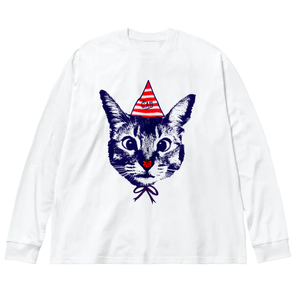 NobigaoのNobigaoてんとうむし猫 ビッグシルエットロングスリーブTシャツ