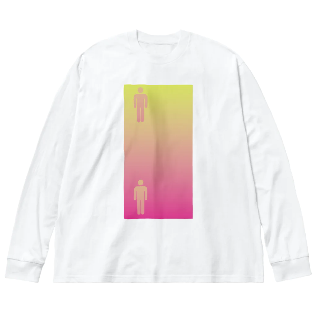 カセテツヤショップの錯覚シリーズ vo.1 ピクトグラムは同じ色 ビッグシルエットロングスリーブTシャツ