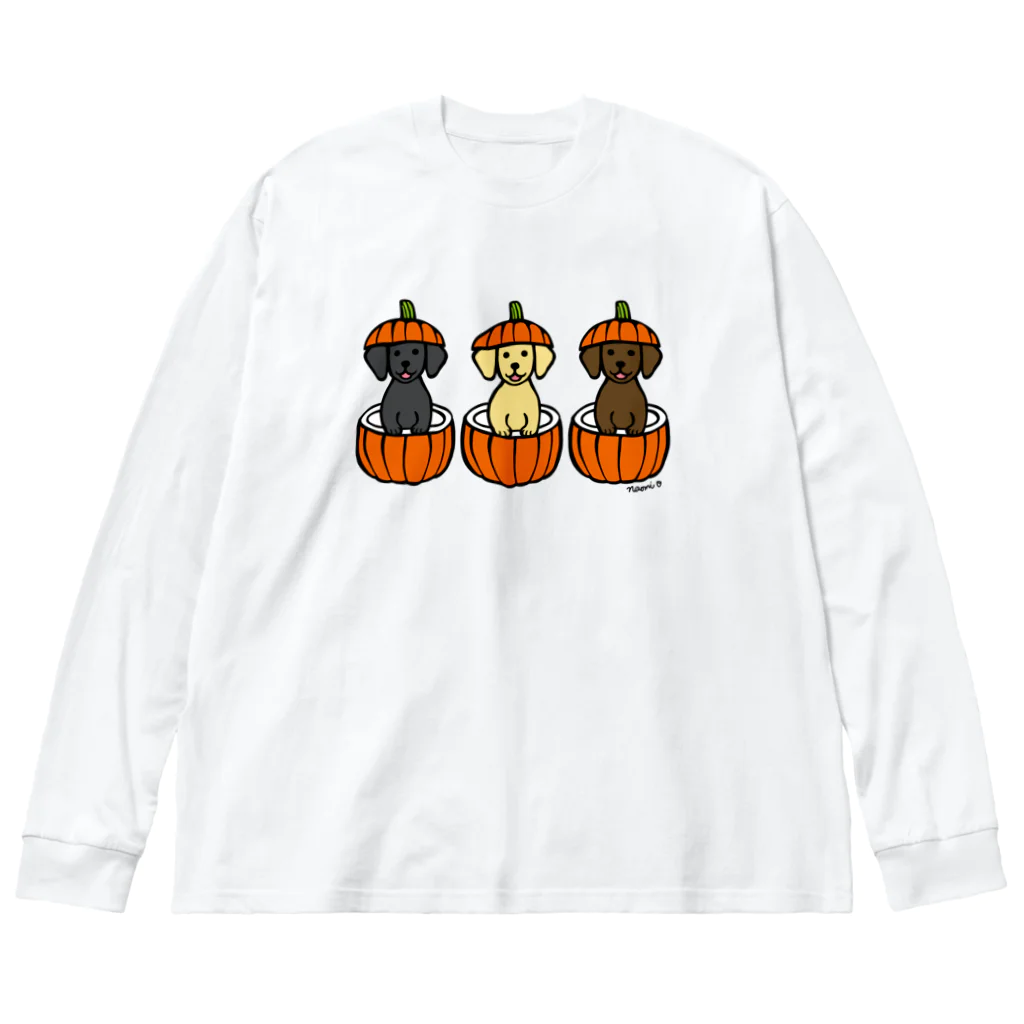 ハッピー・ラブラドールズのハロウィンかぼちゃのラブラドール Big Long Sleeve T-Shirt