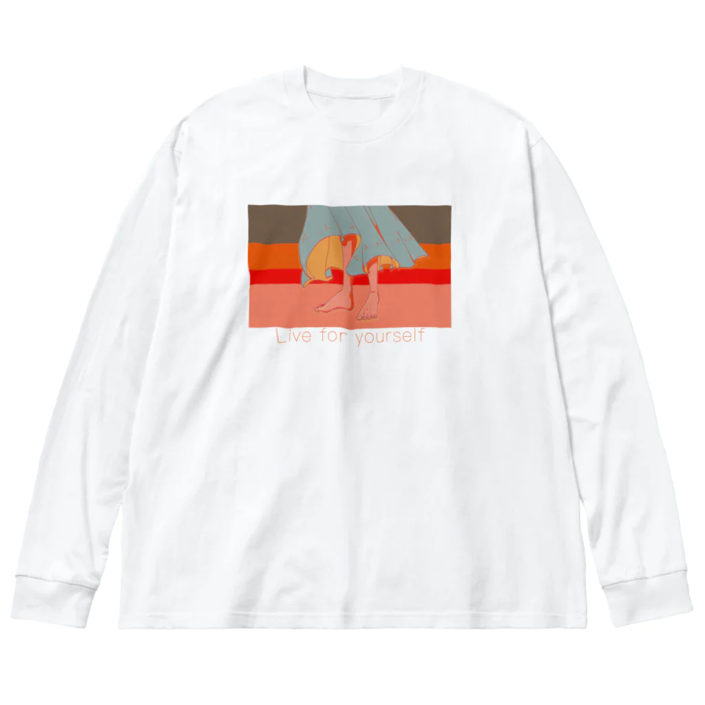 もと。のlive for yourself ビッグシルエットロングスリーブTシャツ