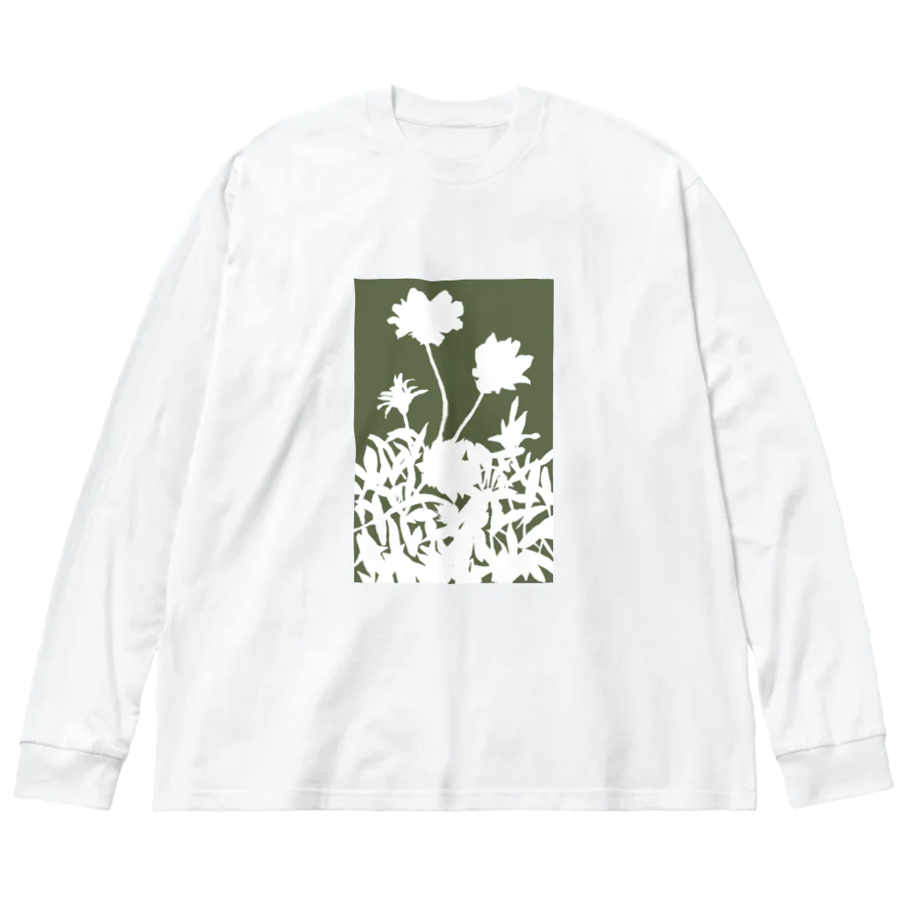 気ままに創作　よろず堂の花咲く小径④みどり ビッグシルエットロングスリーブTシャツ