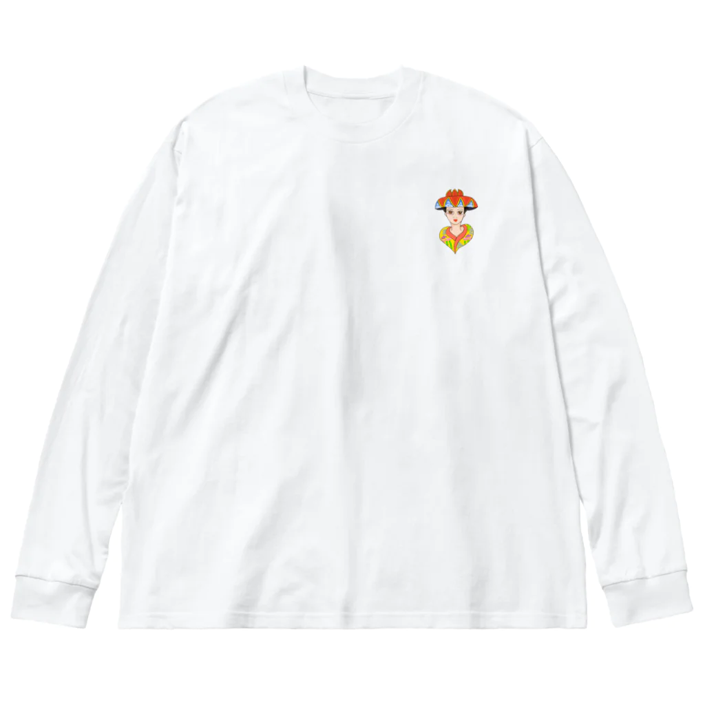 果報-Kafu-の花笠 ビッグシルエットロングスリーブTシャツ