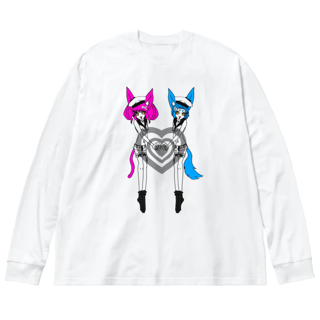 のあのはこぶね。の水平ツインにゃんこ Big Long Sleeve T-Shirt