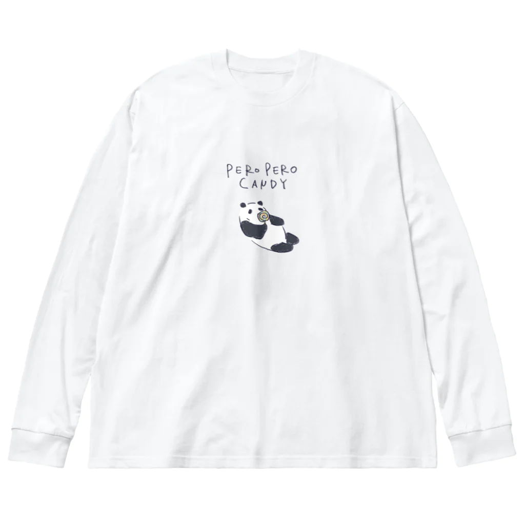 ののはるのぺろぺろぱんだ ビッグシルエットロングスリーブTシャツ