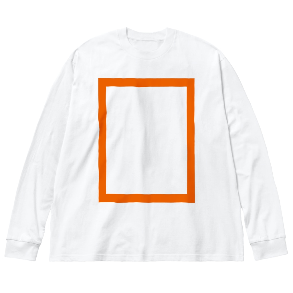 レトロ屋のorange/□ Big Long Sleeve T-Shirt