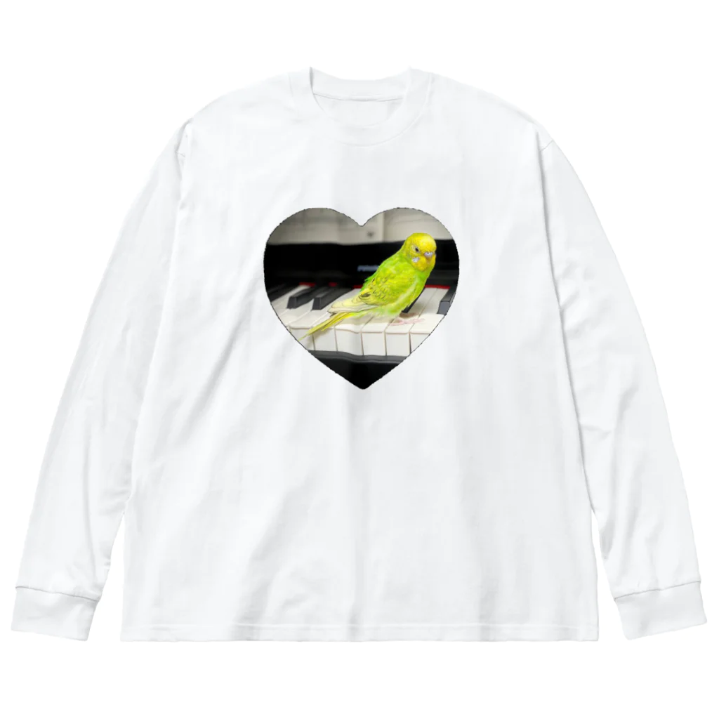 ゆずちゃんのお店のセキセイインコのゆずくん ビッグシルエットロングスリーブTシャツ