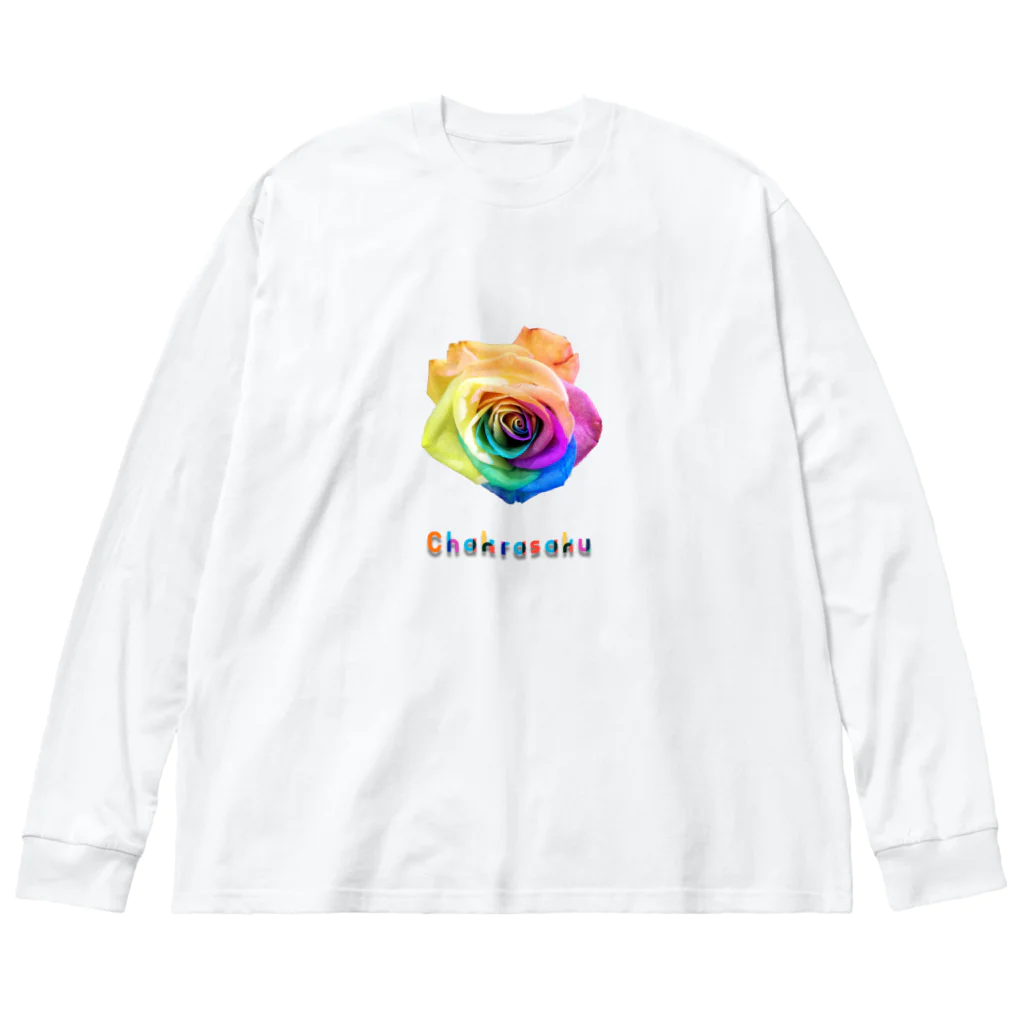 Spacy5 Official Onlineのレインボーローズ開花 ビッグシルエットロングスリーブTシャツ