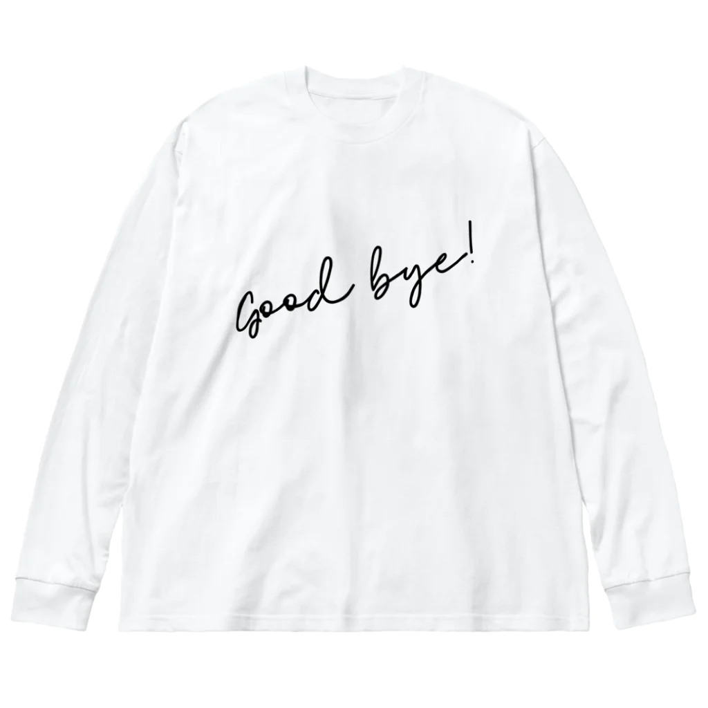 SANKAKU DESIGN STOREのGood Bye! シンプル黒 Big Long Sleeve T-Shirt