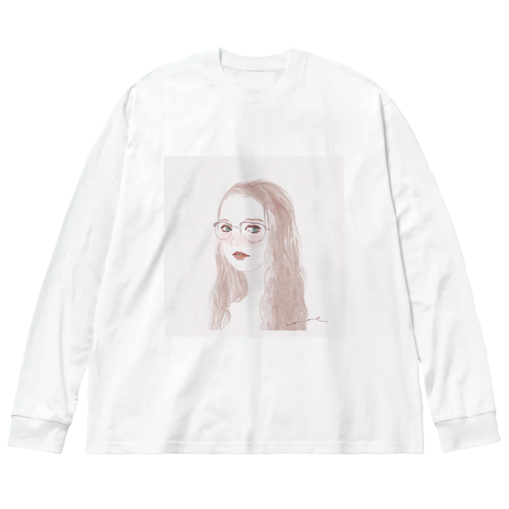 ナナエ🌼ｲﾗｽﾄﾚｰﾀｰ+美容ﾌﾞﾛｶﾞｰのメガネ女子 Big Long Sleeve T-Shirt