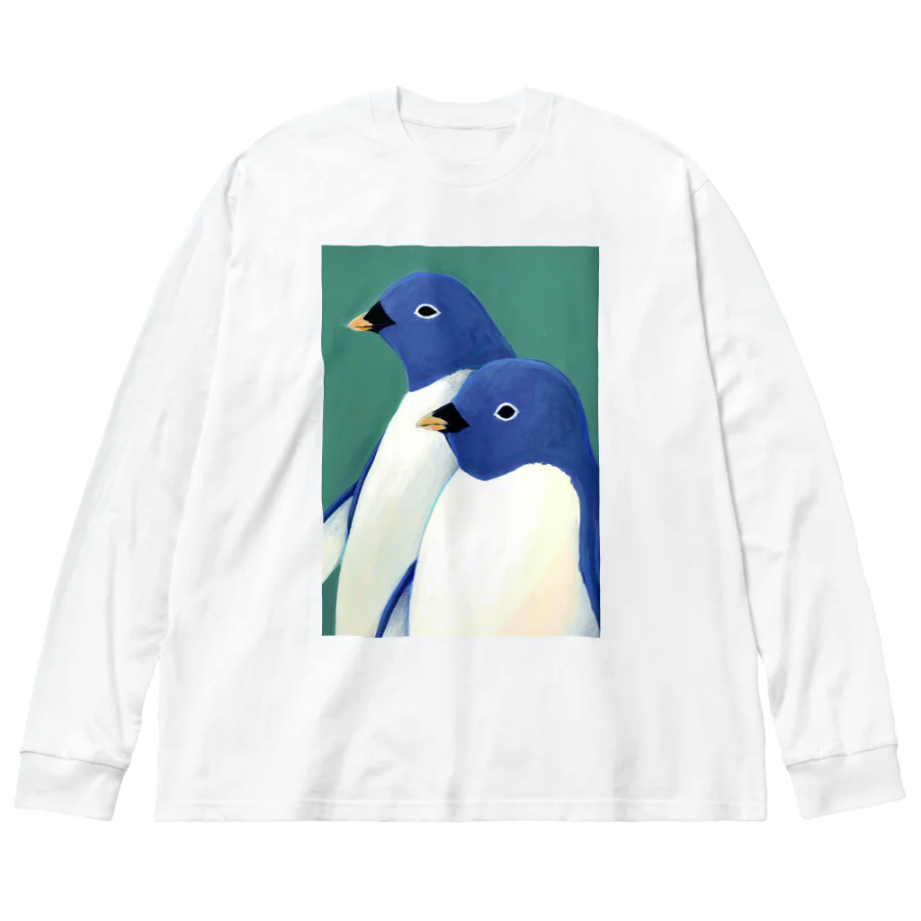 MashMashのペンギン肖像画 ビッグシルエットロングスリーブTシャツ