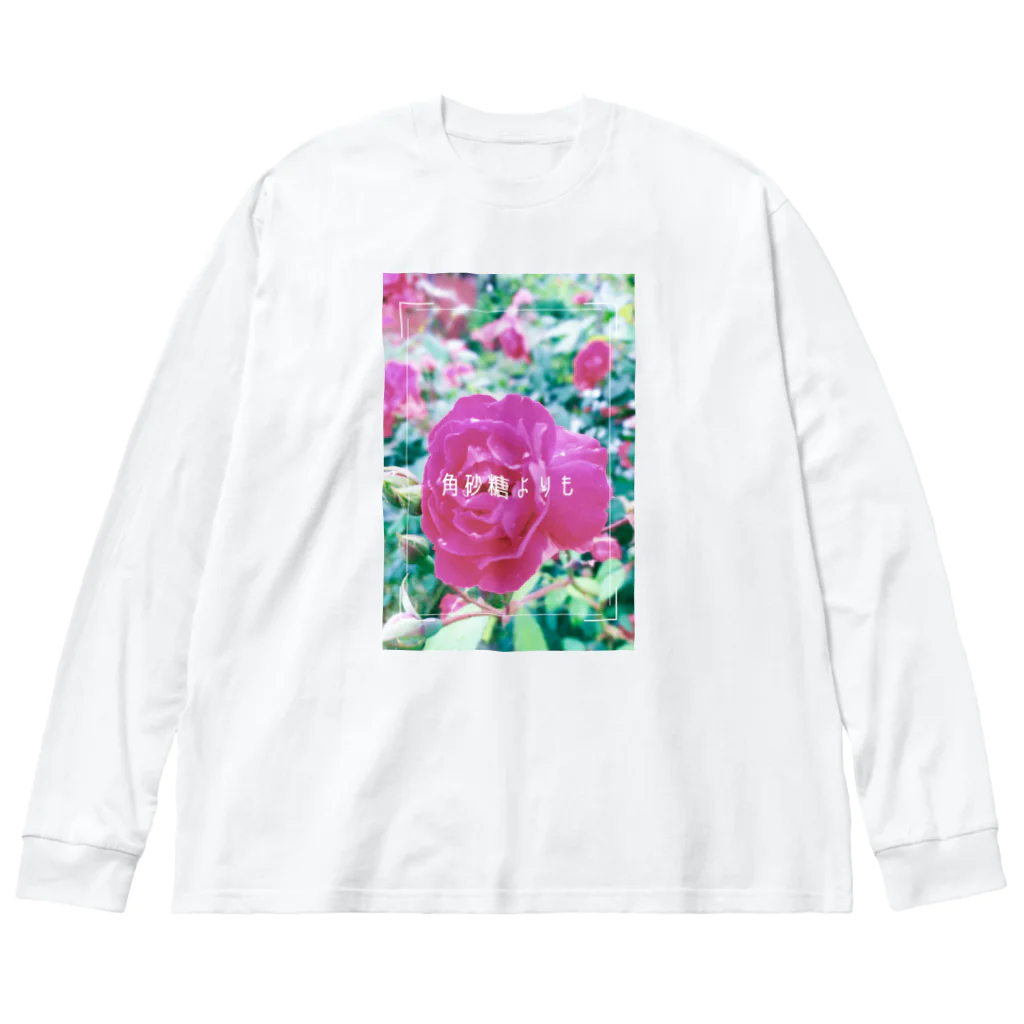 黄玉屋の実家の花1(薔薇) ビッグシルエットロングスリーブTシャツ