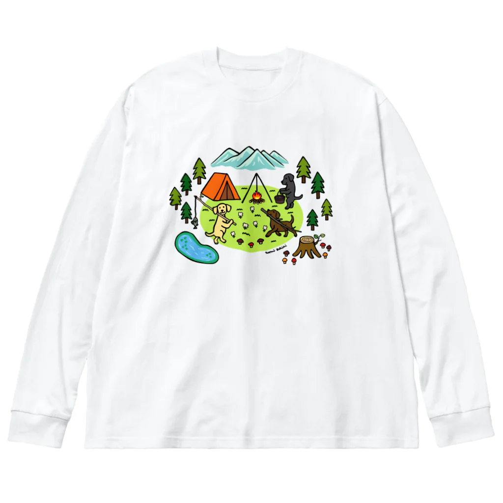 ハッピー・ラブラドールズのキャンプ大好きラブラドール Big Long Sleeve T-Shirt