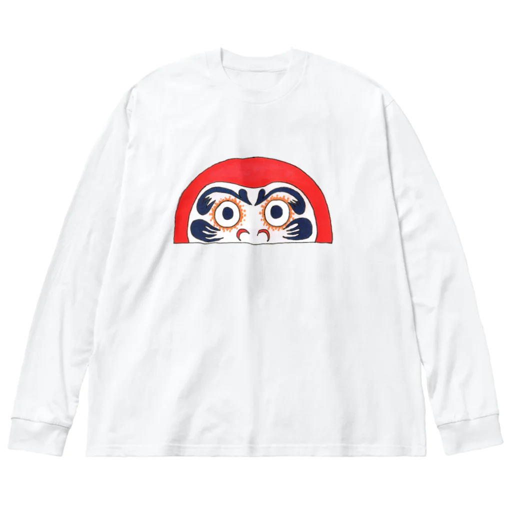 cementmilk WEBショップの半分ダルマ ビッグシルエットロングスリーブTシャツ