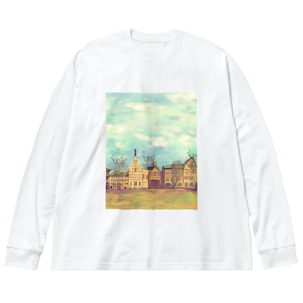 ふわりの絵画のような街（冬色） Big Long Sleeve T-Shirt