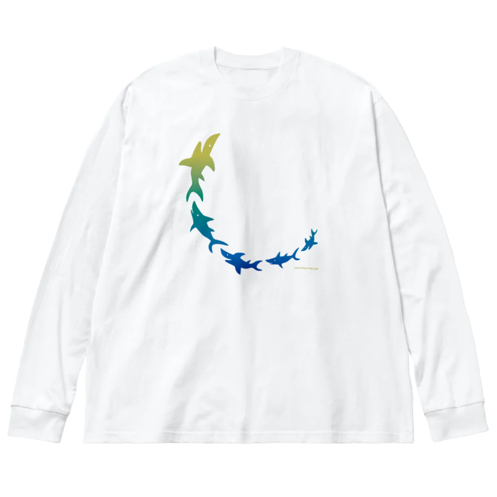 さかたようこ / サメ画家の飛び出せ助走SAME Big Long Sleeve T-Shirt