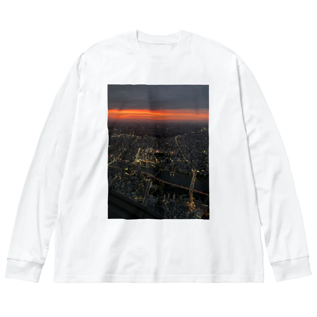 gooynnのTOKIO夜景 ビッグシルエットロングスリーブTシャツ