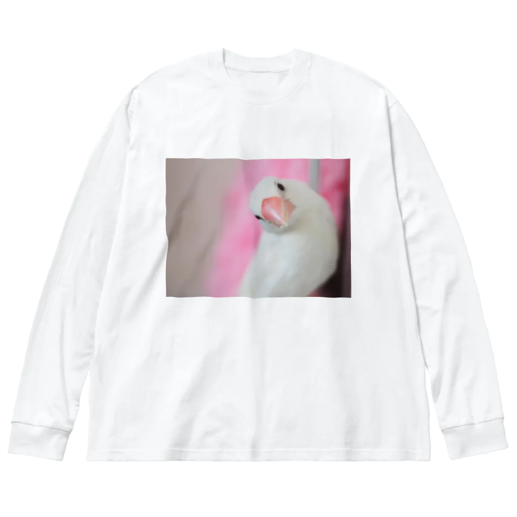 文鳥生活のてのひら文鳥もんちゃん Big Long Sleeve T-Shirt