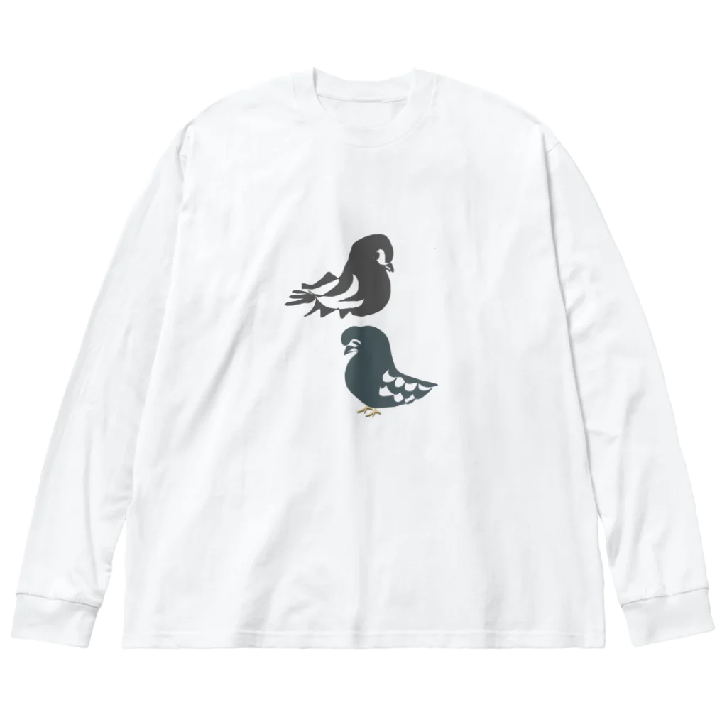 はっぴーあっぴーの鳥 ビッグシルエットロングスリーブTシャツ