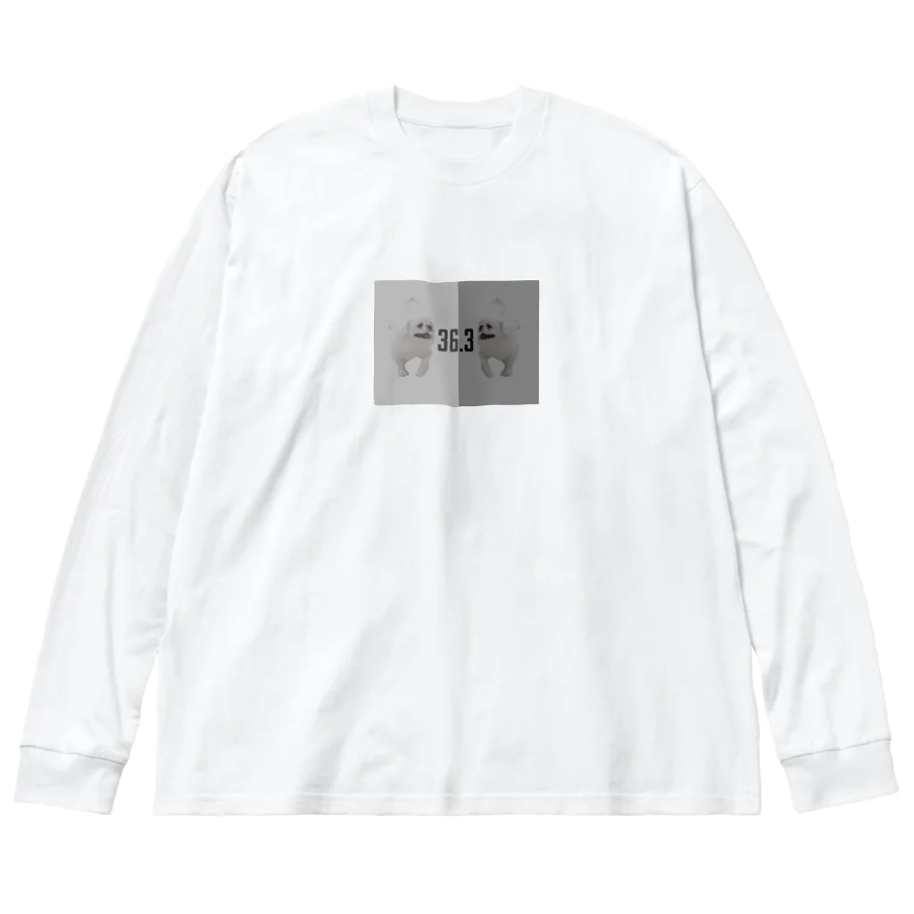 36clothの36.3 モノクロペキちゃん Big Long Sleeve T-Shirt