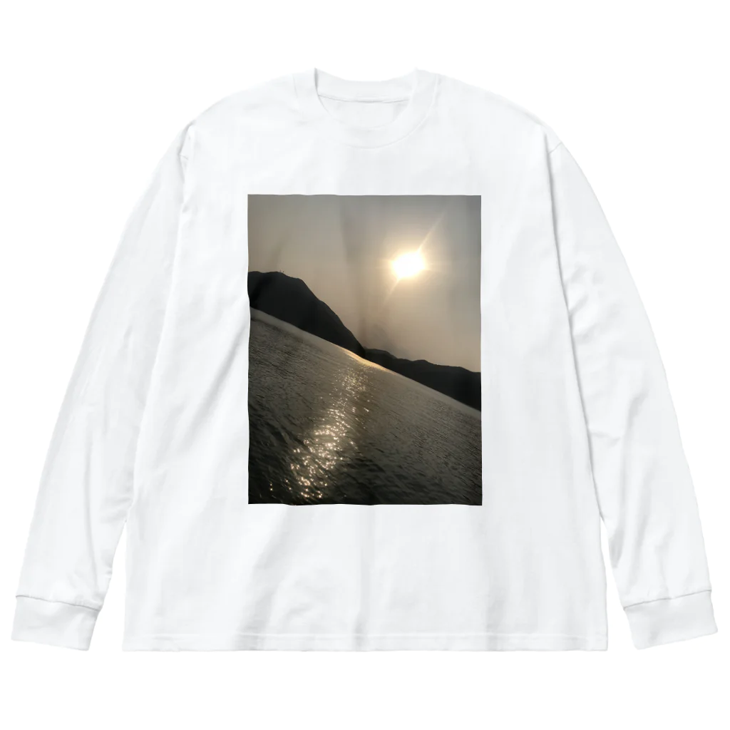 koreaの港から見える夕陽 Big Long Sleeve T-Shirt