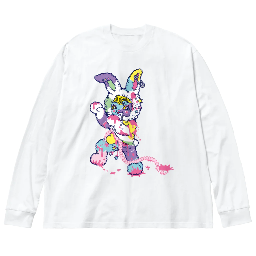 Cɐkeccooのうさぎのラビ★スリラーハロウィン-ゾンビ-パステル ビッグシルエットロングスリーブTシャツ