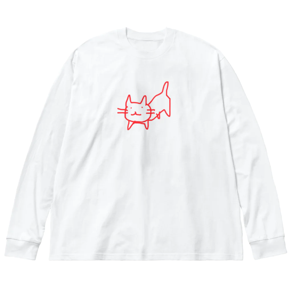 縁側のネコ ビッグシルエットロングスリーブTシャツ