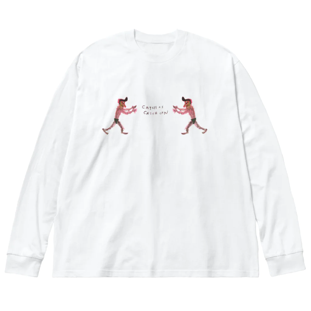 ふじみ屋 fujimi-ya のキャッチ・レスラー Big Long Sleeve T-Shirt