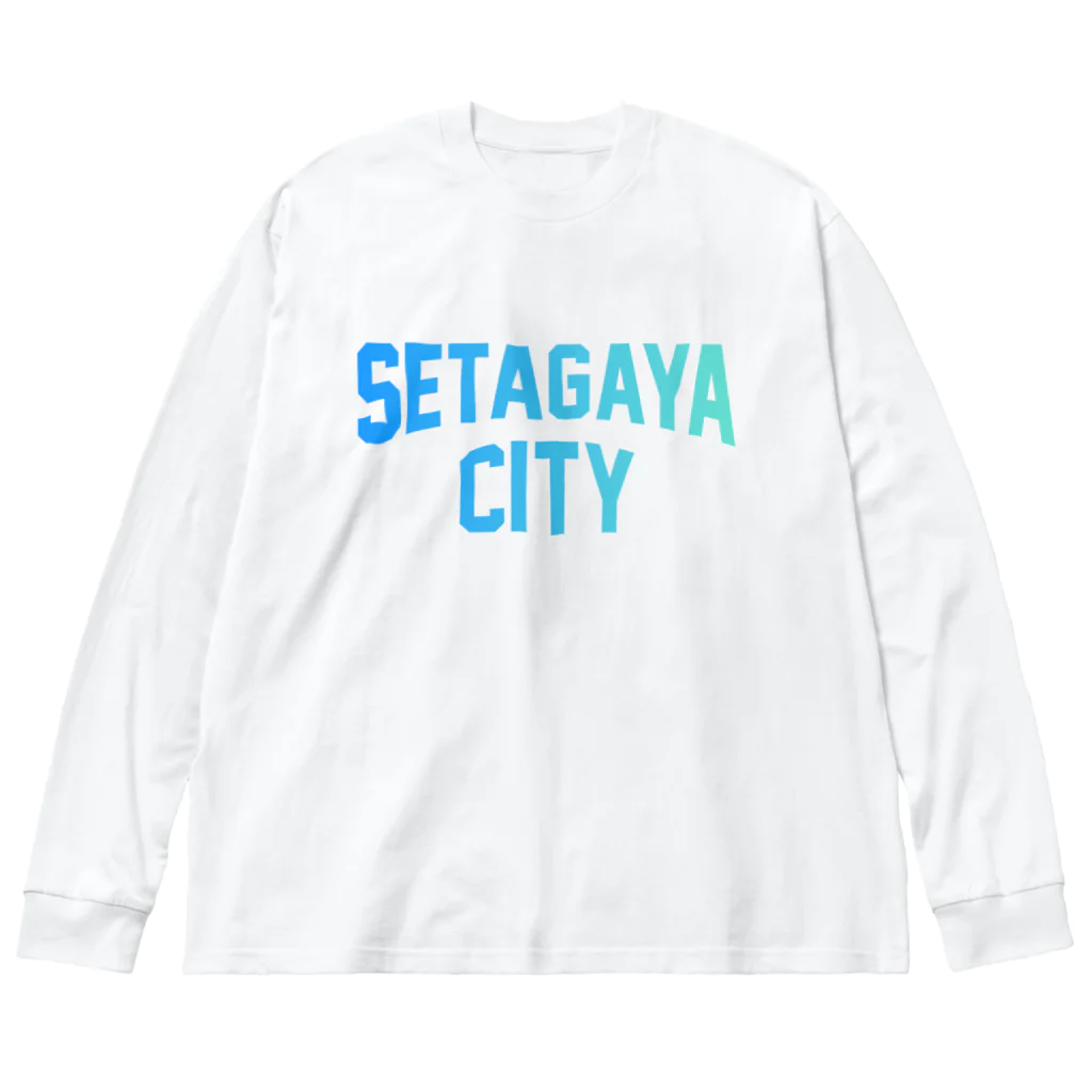 JIMOTOE Wear Local Japanの世田谷区 SETAGAYA CITY ロゴブルー Big Long Sleeve T-Shirt