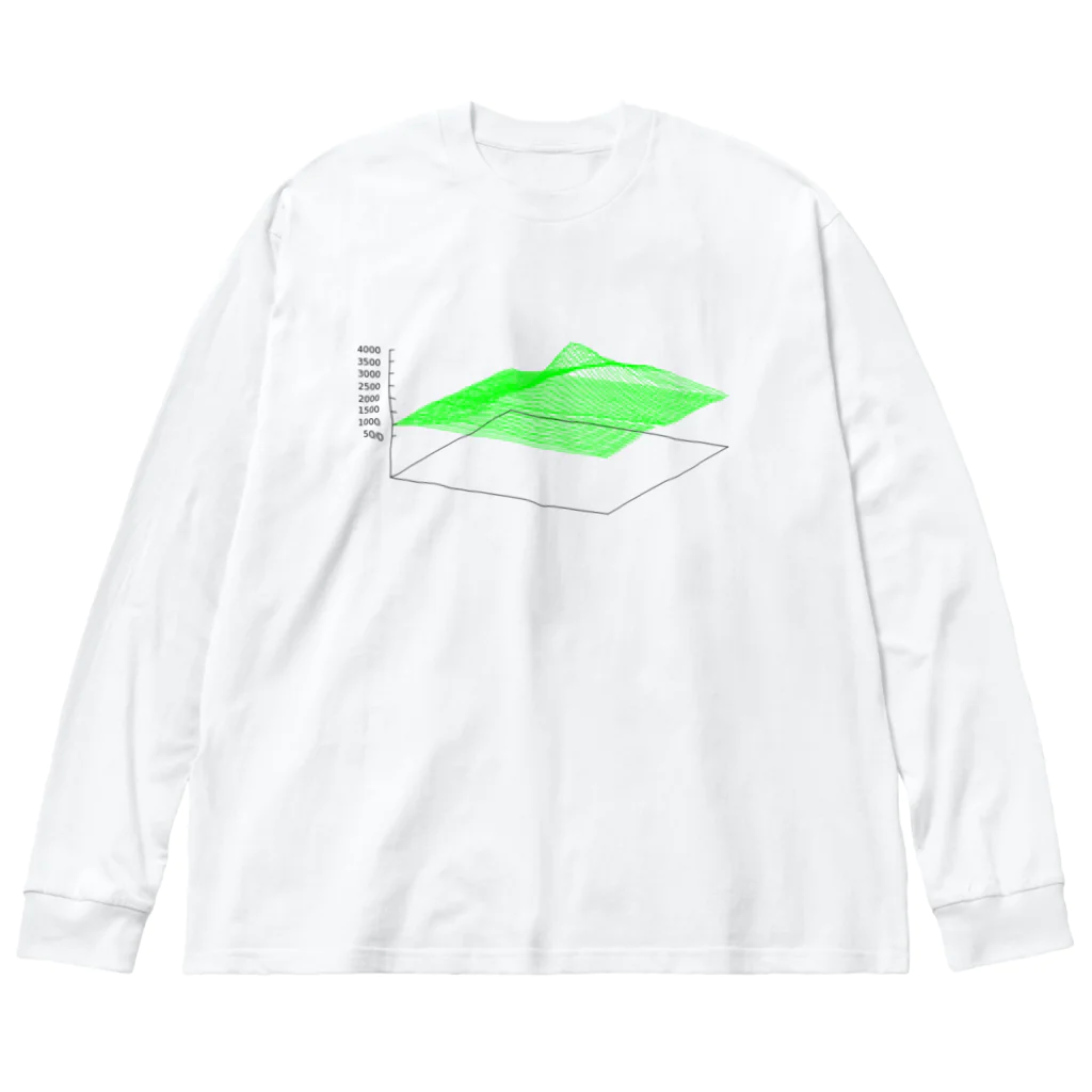 rikeiiの3D Mt.Fuji Big Long Sleeve T-Shirt