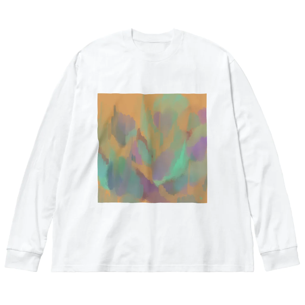 みうじあむ ち博のラブのような形〈Drawing〉 Big Long Sleeve T-Shirt