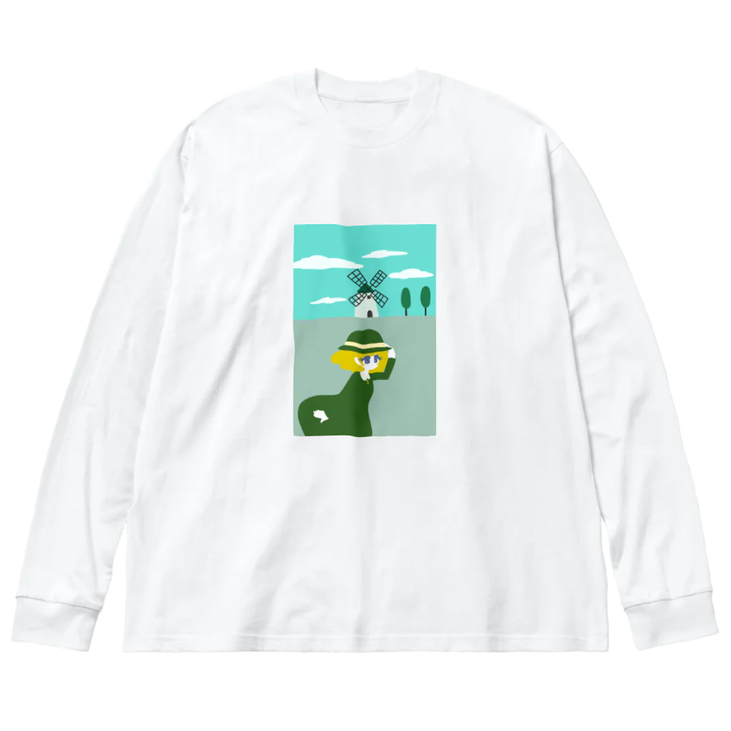 大名の風車と女の子 Big Long Sleeve T-Shirt