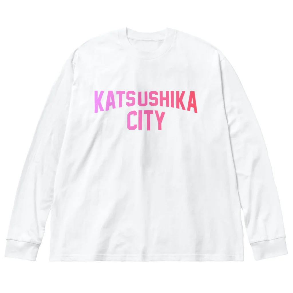 JIMOTO Wear Local Japanの葛飾区 KATSUSHIKA CITY ロゴピンク ビッグシルエットロングスリーブTシャツ