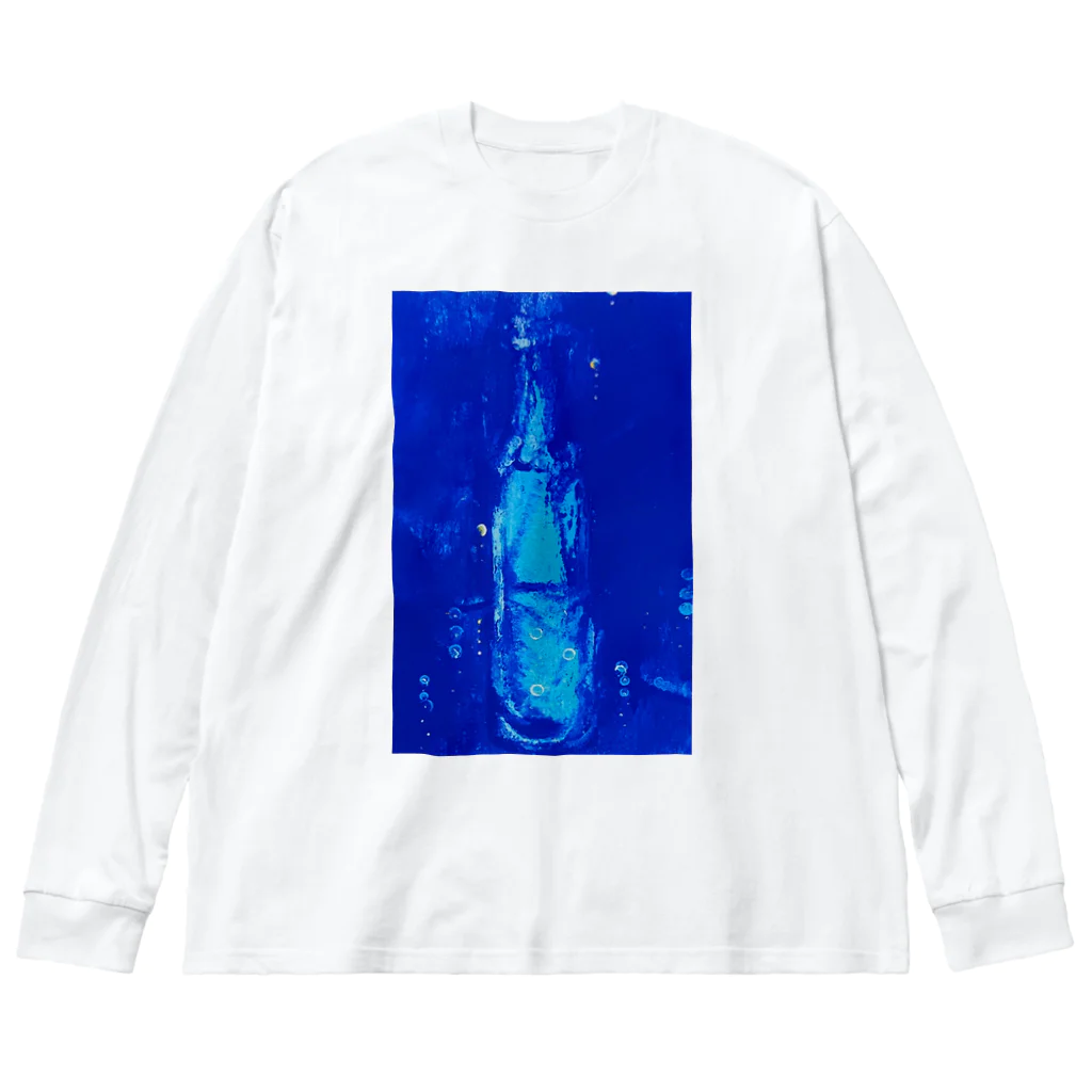 ぽんぽんあーと工房のblue bottle💙💙💙 ビッグシルエットロングスリーブTシャツ