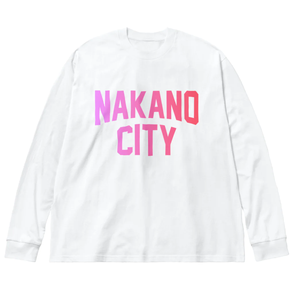 JIMOTOE Wear Local Japanの中野区 NAKANO CITY ロゴピンク Big Long Sleeve T-Shirt