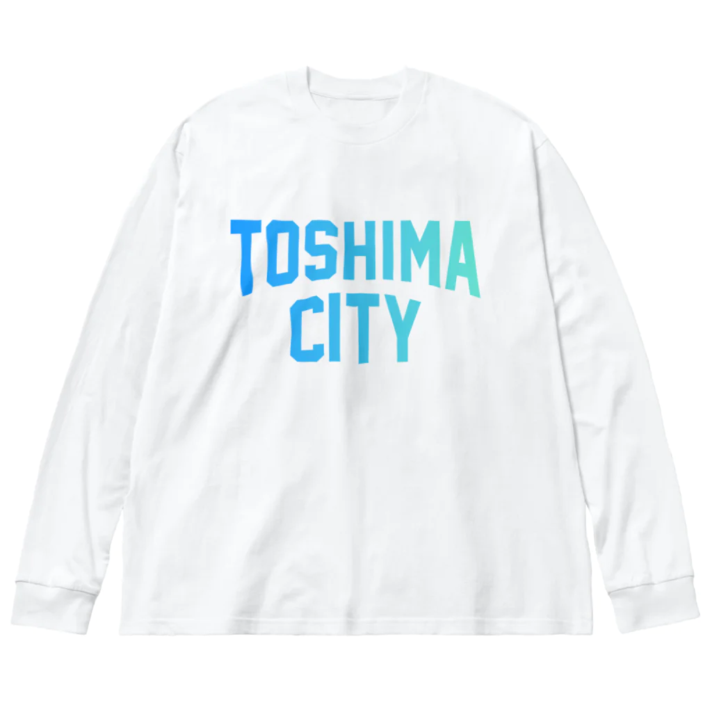 JIMOTO Wear Local Japanの豊島区 TOSHIMA CITY ロゴブルー ビッグシルエットロングスリーブTシャツ