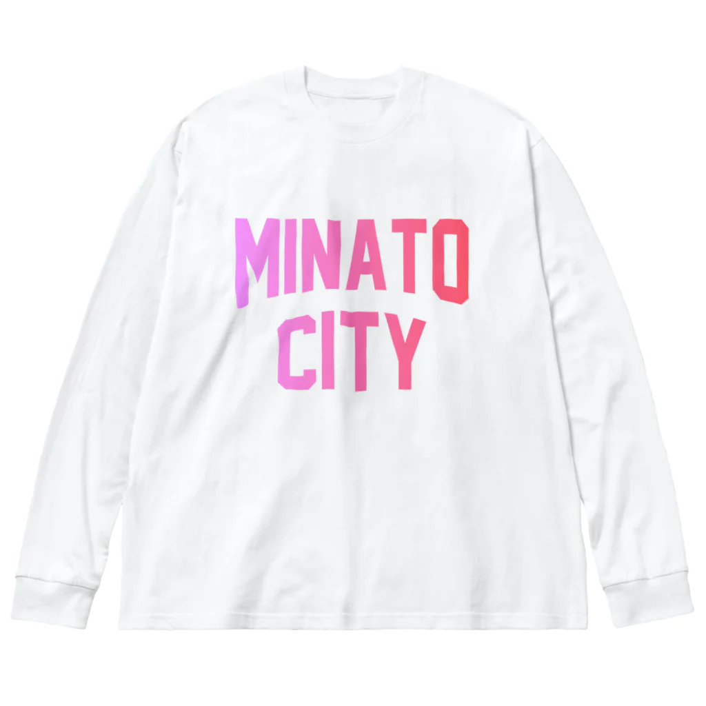 JIMOTO Wear Local Japanの港区 MINATO CITY ロゴピンク ビッグシルエットロングスリーブTシャツ