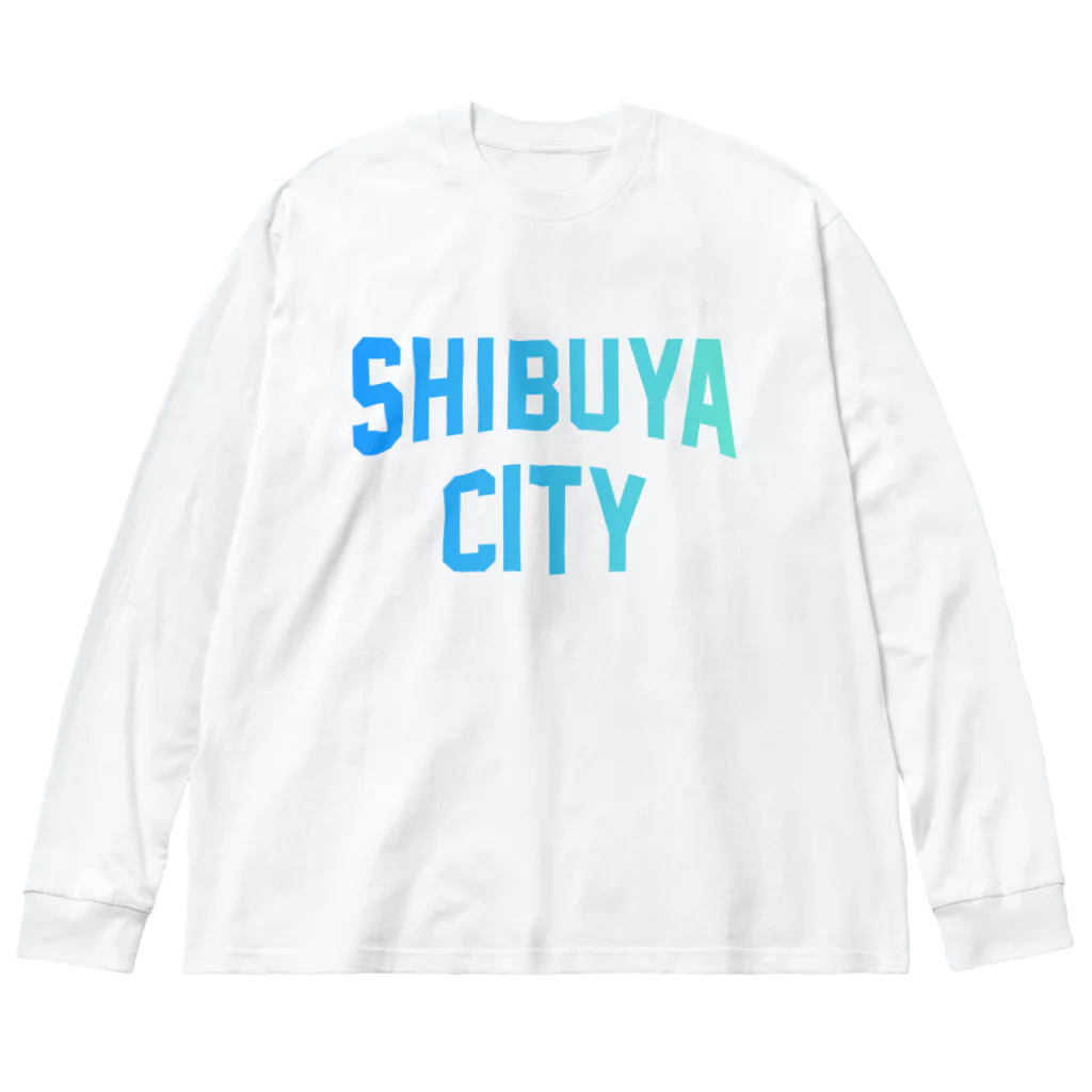 JIMOTO Wear Local Japanの渋谷区 SHIBUYA WARD ロゴブルー ビッグシルエットロングスリーブTシャツ