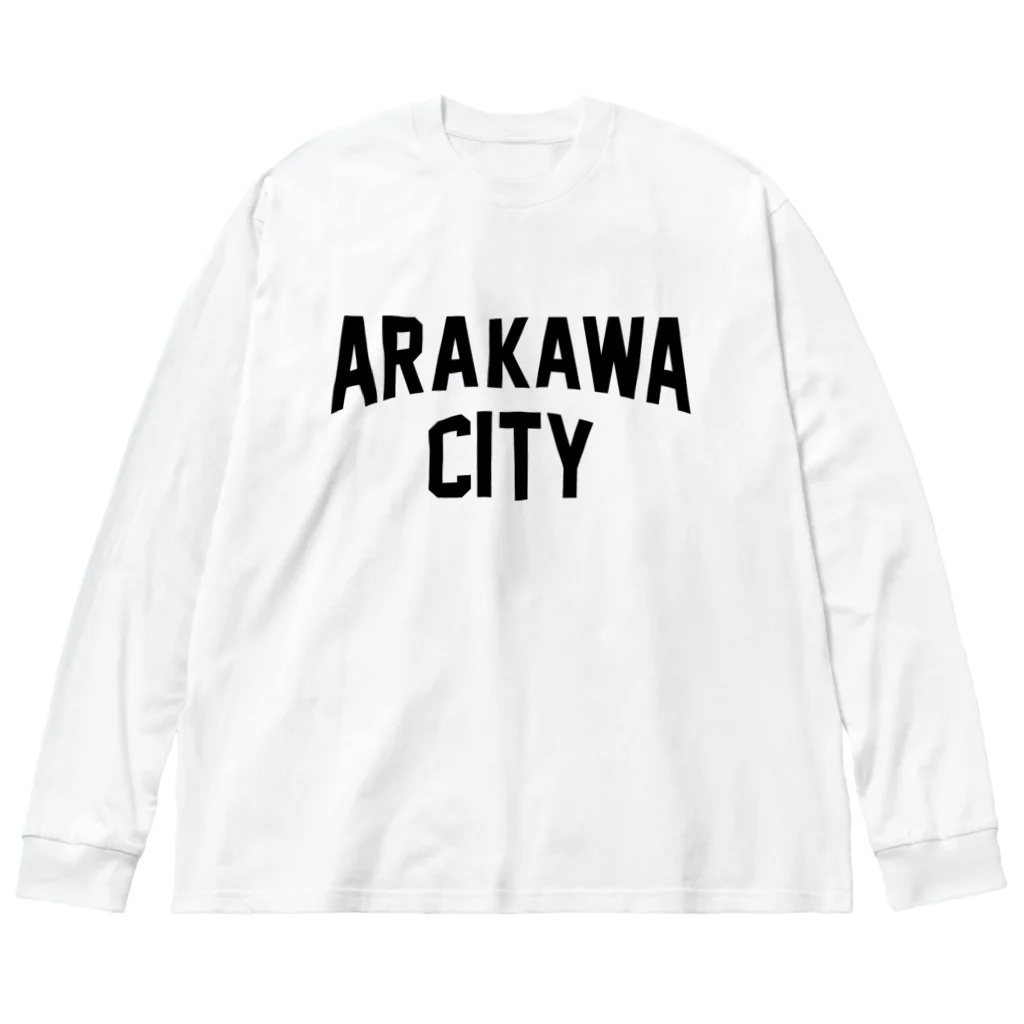 JIMOTO Wear Local Japanの荒川区 ARAKAWA WARD ロゴブラック Big Long Sleeve T-Shirt