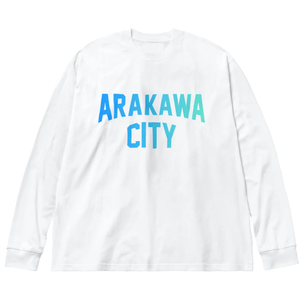 JIMOTO Wear Local Japanの荒川区 ARAKAWA WARD ロゴブルー ビッグシルエットロングスリーブTシャツ