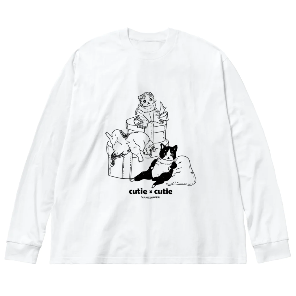 Cutie x Cutie Vancouverのバンクーバーの猫たち Big Long Sleeve T-Shirt